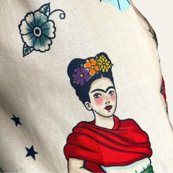 Frida Kahlo Rockabilly Pin-Up Kitchen Apron - Picture 11 of 12